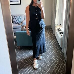 Petal & Pup black midi Skirt and vest, 2 piece